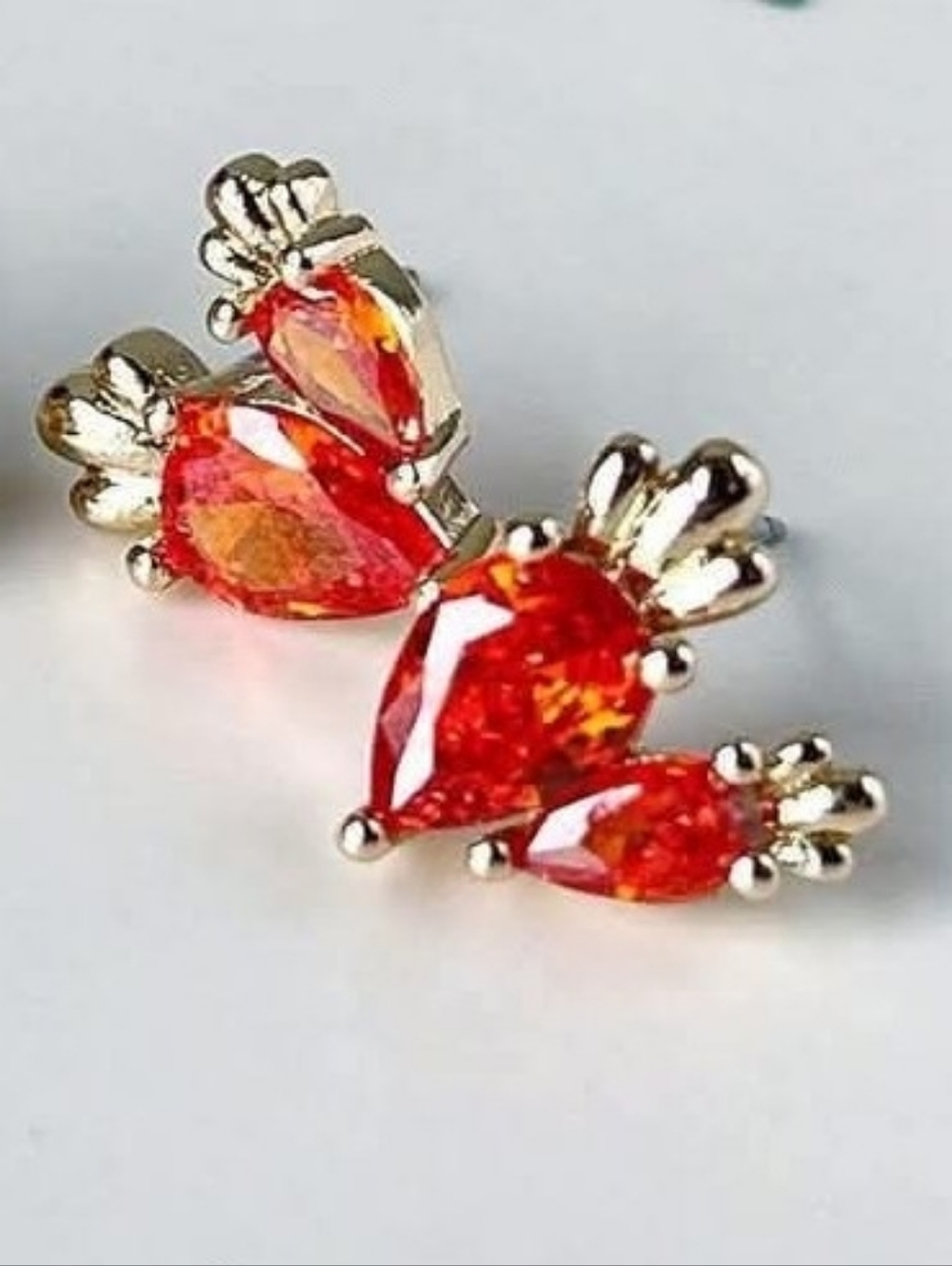 Golden And Orange Carrots Pierced Earrings Studs Spring Unique New